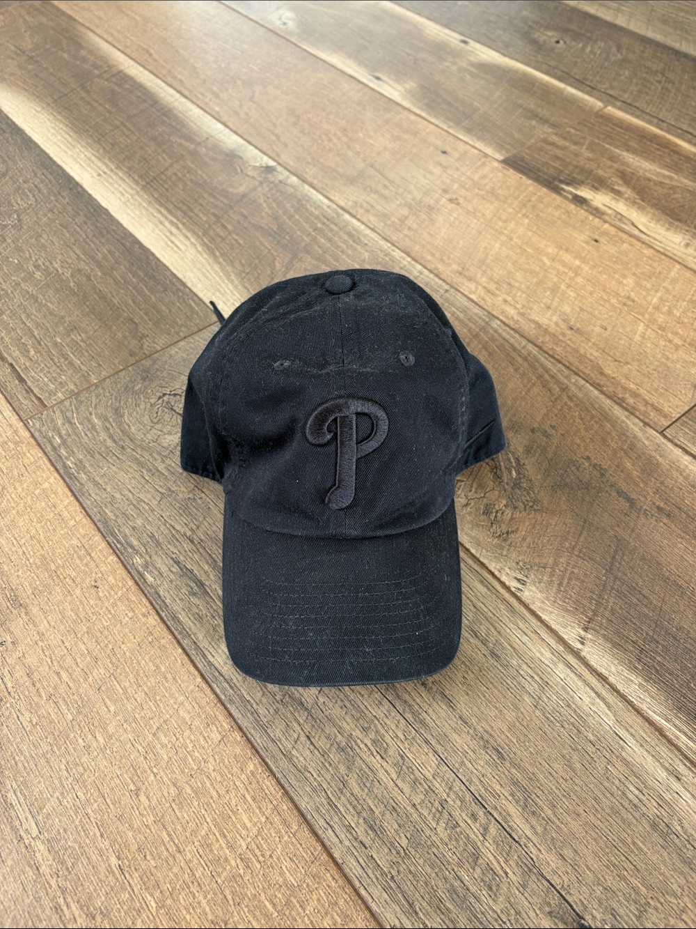 Black Phillies Embroidered Cap